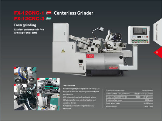 1950 आरपीएम पीस पहिया गति सटीक पीस के लिए स्वचालित केंद्रहीन पीस मशीन
